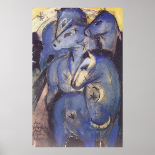 Póster Franz Marc - Torre de caballos azules 1913 Ecuestr