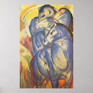 Póster Franz Marc - Torre de caballos azules 1913 Ecuestr