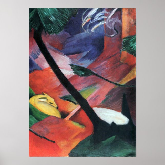 Póster Franz Marc - Venado en el bosque II (Frente)
