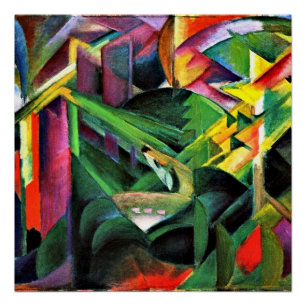 Póster Franz Marc - Venado en un Jardín de Monasterio,