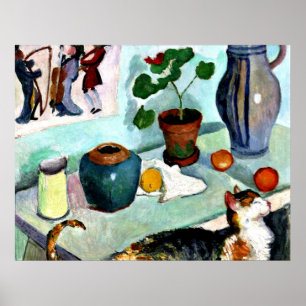 Póster Franz Marc - Vida fija con gato