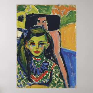 Póster Franzi ante una silla tallada