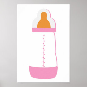Póster Frasco de bebé rosa 1
