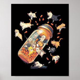 Póster Frasco de pastilla antidepresiva para gatos - Salu