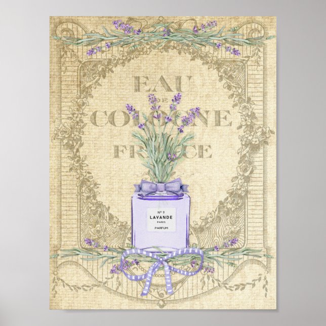 Póster Frasco de perfume de lavanda francesa (Frente)
