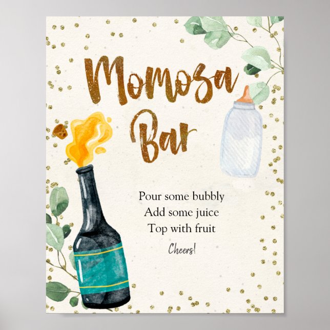 Póster Frascos Baby Shower Momosa Bar (Frente)