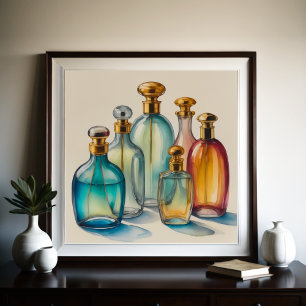 Póster Frascos de vidrio color agua de color Guay silenci