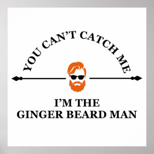 Póster frase graciosa sobre el hombre de la barba jengibr