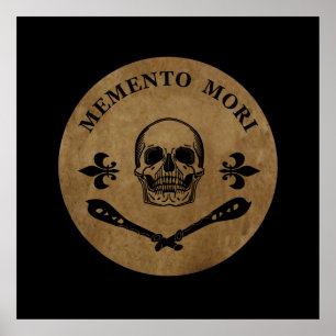 Póster Frase Latina - Aprovecha el Día - Cráneo Memento M