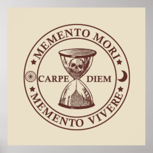 Póster Frase Latina - Aprovecha el Día - Memento Mori