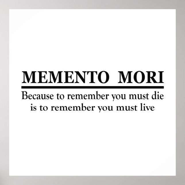 Póster Frase latina - Recuerda que morirás (Frente)