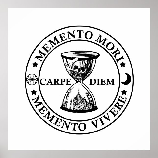 Póster Frase Latina - Recuerda que Morirás Recuerda Vivir (Frente)