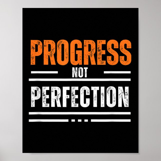 Póster Frase Motivacional Progreso Antiguo No Perfección (Frente)