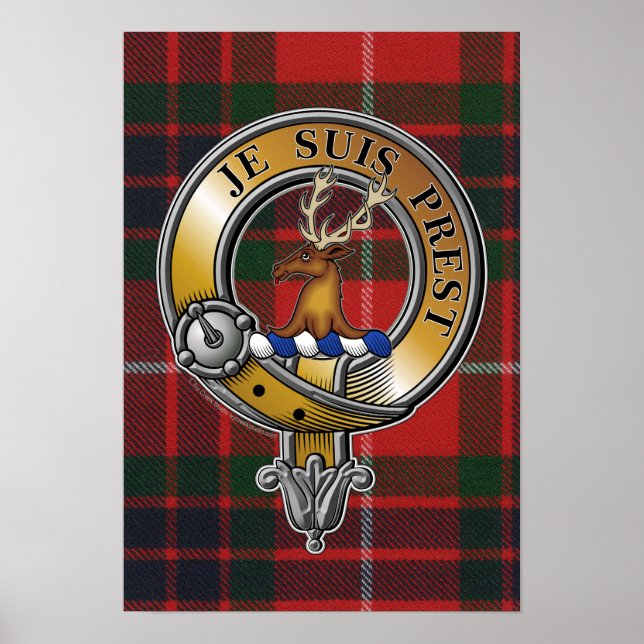 Póster Fraser Lovat Tartan & Badge (Frente)