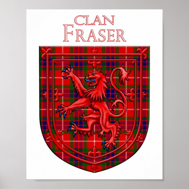 Póster Fraser Tartan Scottish Plaid Lion Rampant (Frente)