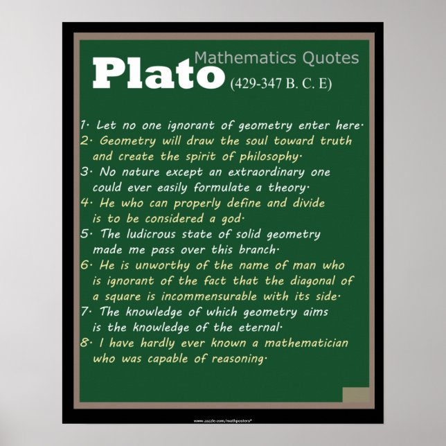 Póster Frases matemáticas de Platón (Frente)