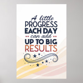 Póster frases motivacionales cortas, un poco de progreso