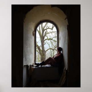 Póster frau am fenster