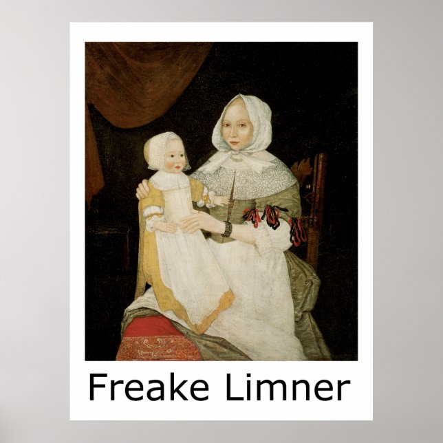 Póster Freake Limner Sra. Elizabeth Freake y Baby Mary (Frente)