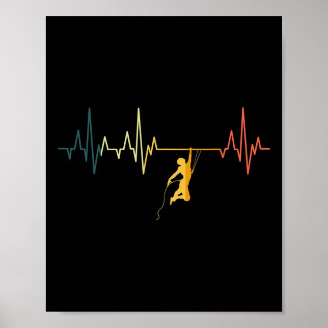Póster Frecuencia cardíaca de escalada Retro deporte de e (Frente)