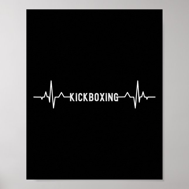 Póster Frecuencia cardíaca de kick-boxing Kickboxing Boxe (Frente)