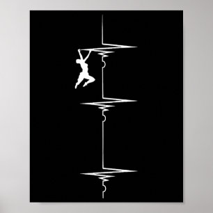 Póster Frecuencia cardíaca del escalador de pared de roca