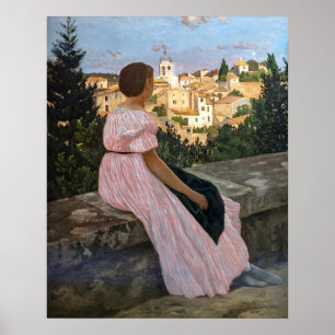 Póster Frederic Bazille - El vestido rosa