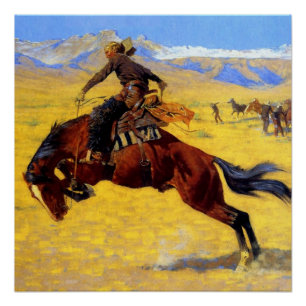 Póster Frederic Remington Art "A Cold Morning on the Rang