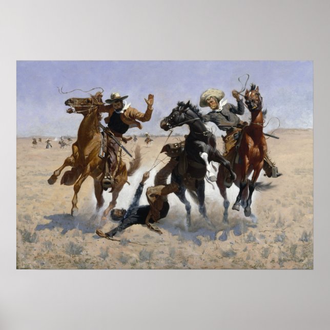 Póster Frederic Remington / Ayudando a un Camarada (Frente)