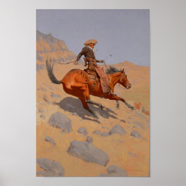 Póster Frederic Remington - El Cowboy (Frente)