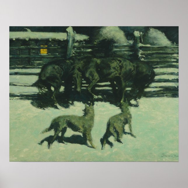 Póster Frederic Remington - La llamada de ayuda (Frente)