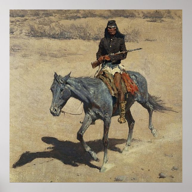 Póster Frederic Remington Western Art "Apache Scout" (Frente)