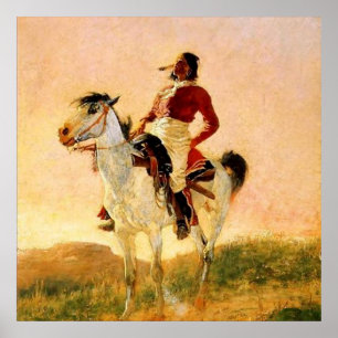 Póster Frederic Remington Western Art "Modern Comanche"