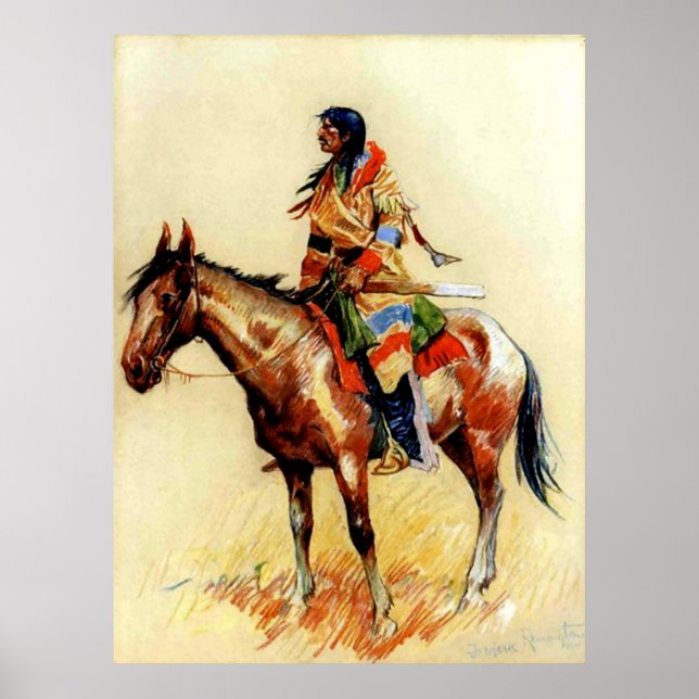 Póster Frederic Remington Western Indian Art "A Breed" (Frente)