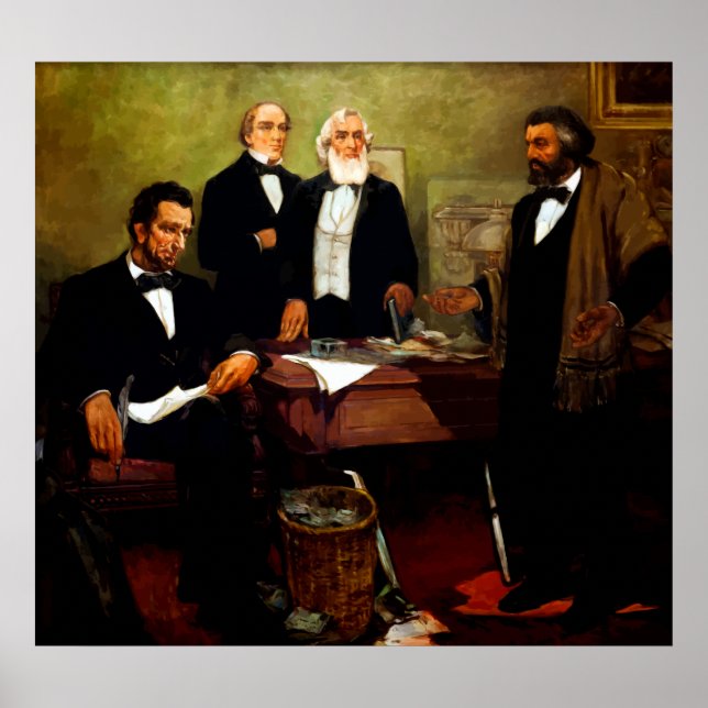 Póster Frederick Douglass apelando al presidente Lincoln (Frente)