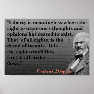 Póster Frederick Douglass Cita Sobre La Libertad De Expre