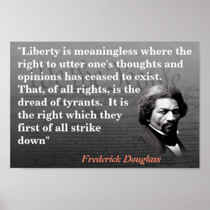 Póster Frederick Douglass Cita Sobre La Libertad De Expre