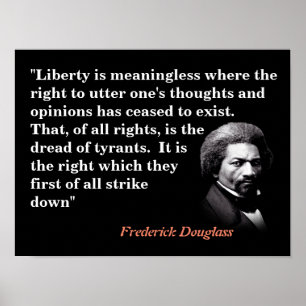Póster Frederick Douglass Cita Sobre Libertad De Expresió