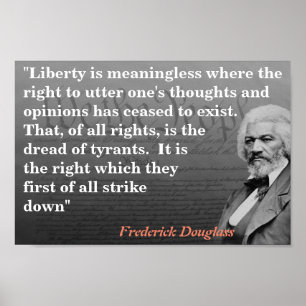 Póster Frederick Douglass Quote On Freedom Of Speech