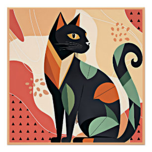 Póster Frederick el gato, moda boho,