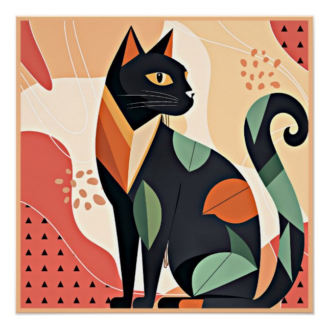Póster Frederick el gato, moda boho, (Anverso)