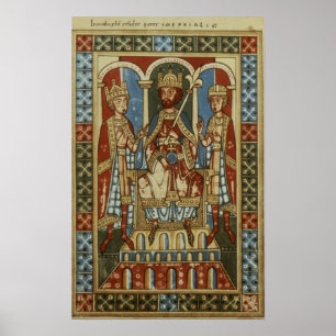 Póster Frederick I con sus dos hijos