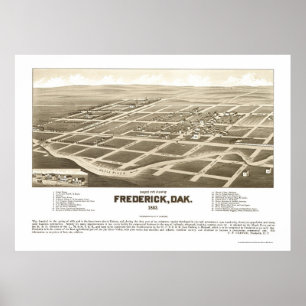 Póster Frederick, mapa panorámico del SD - 1883