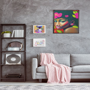 Póster Fredericka resume mujer afroamericana