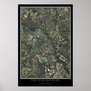 Póster Fredericksburg Virginia, del mapa de satélites esp
