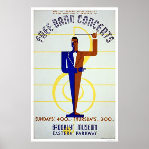 Póster Free Band Concerts 1941 WPA