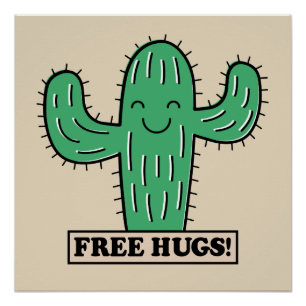 Poster Free Cactus Hugs