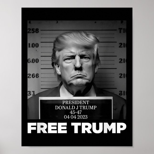 Póster Free Donald Trump Mugshot (Frente)