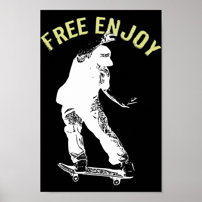 Póster Free Enjoy Retro Urban Skateboing (Frente)