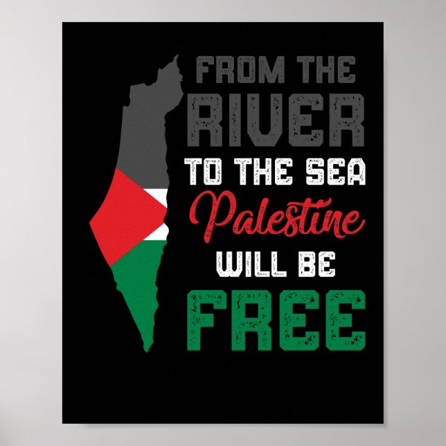 Póster Free Palestine End Israeli Occupation Flag (Frente)